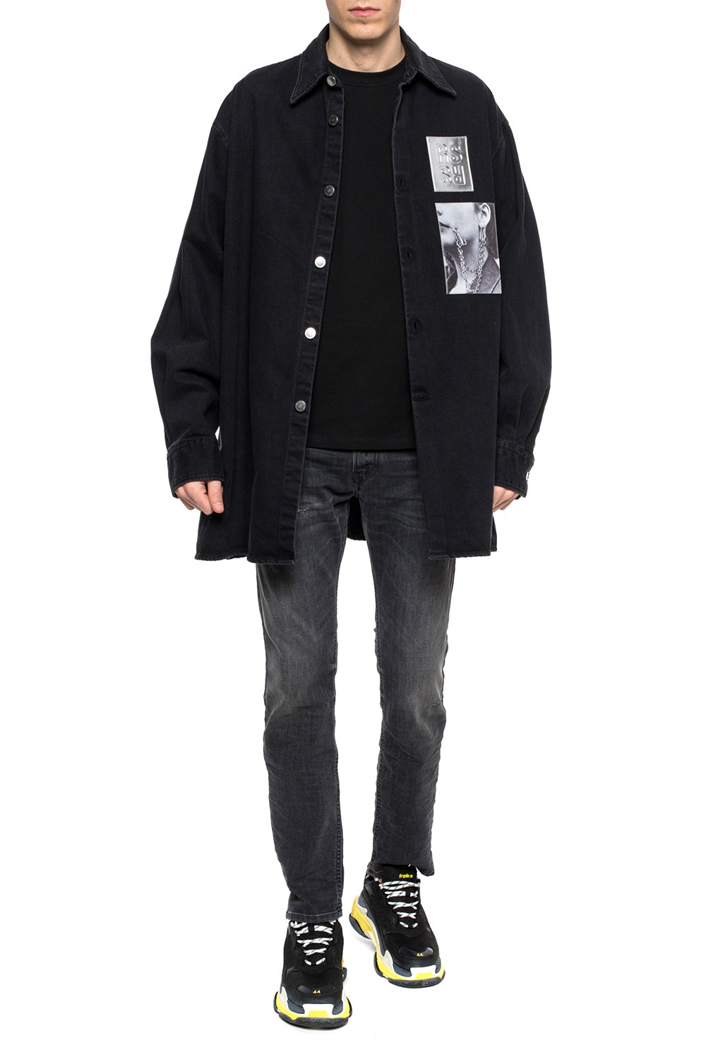 Black Long oversize denim shirt Raf Simons - Vitkac Canada